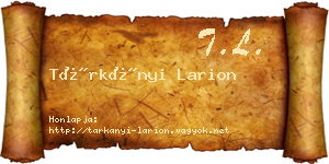 Tárkányi Larion névjegykártya